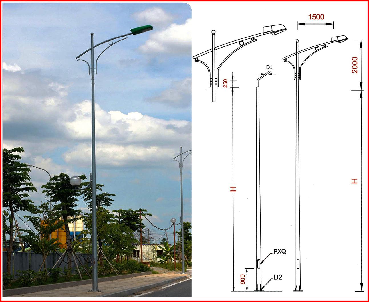 Khoảng cách lắp đặt tiêu chuẩn giữa hai cột đèn chiếu sáng là bao nhiêu mét?